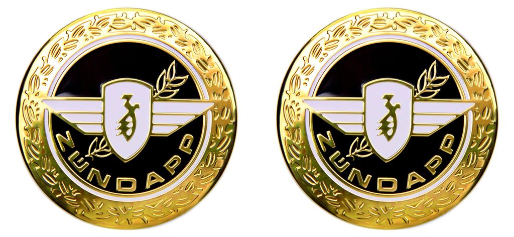 Set Zündapp Emblem Motiv 'Lorbeer' in Gold, Schwarz für den Produktbild 