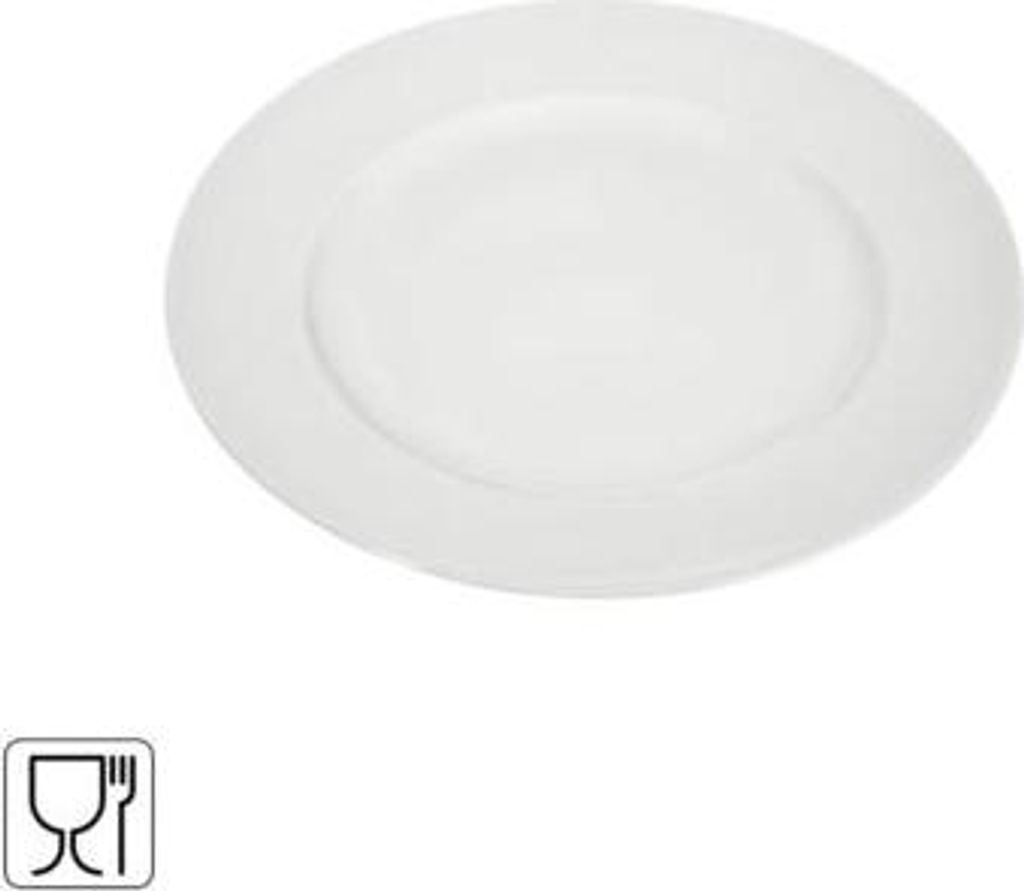 J-Line Plate Stripe Porcelain White 20X20x2cm