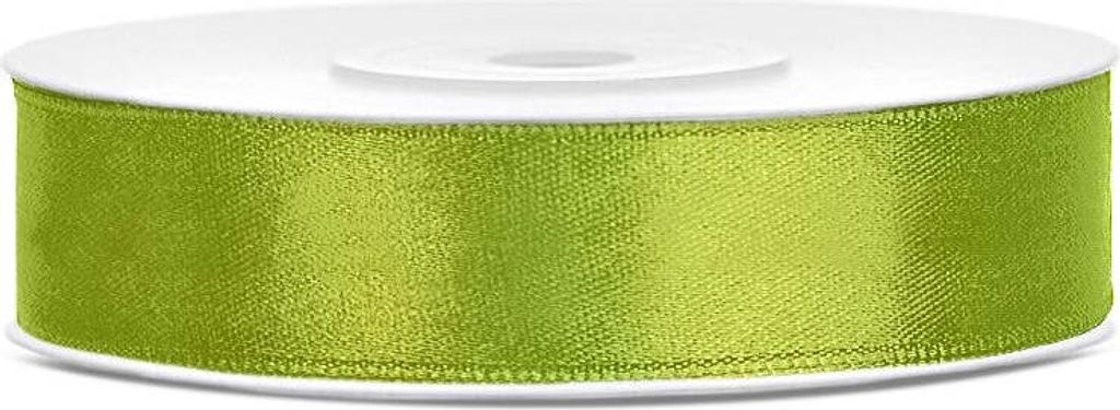 Apfelgrünes Satinband, dekorativ, 12 mm, 25 m