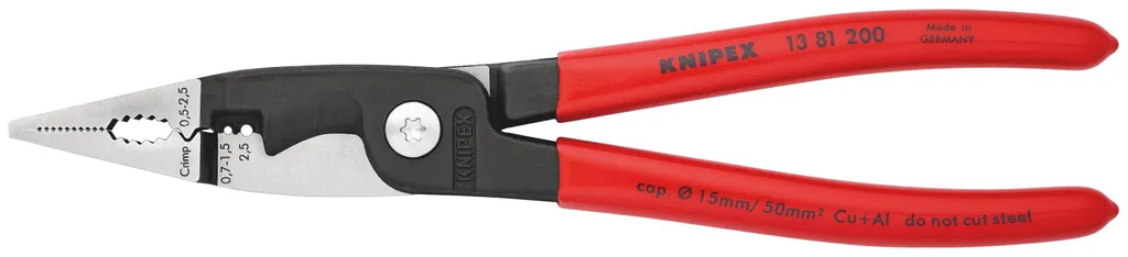 Pinza Elettricista Knipex 13 81 200: Efficienza 6-in-1 in 200mm