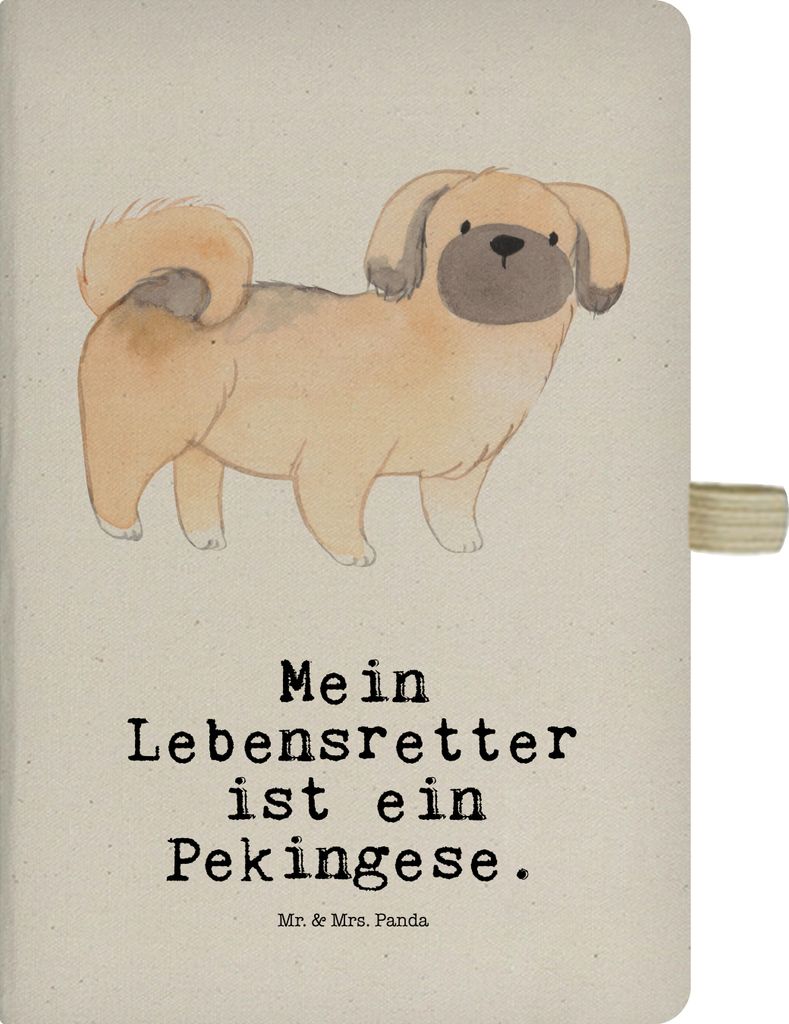 Mr. & Mrs. Panda Notizheft A5 Pekingese Lebensretter - Transparent - Geschenk, Pekinese, Notizbuch Hardcover, Reisetagebuch, Journal, Skizzenbuch, ...