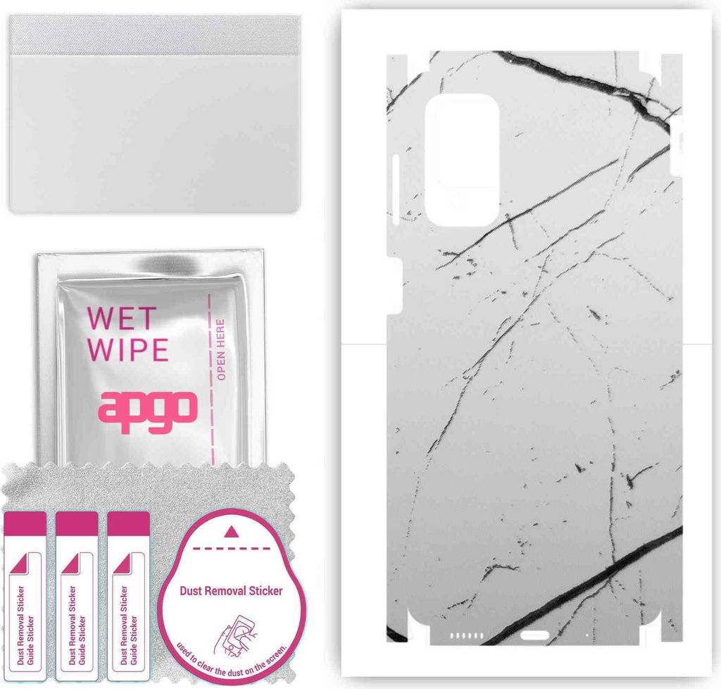 apgo Rückseite + Seiten Schutzfolie, Skin, kompatibel mit Samsung Galaxy M52, Hinten Displayschutzfolie aus Vinylfolie, kratzfest, einfache Montag...
