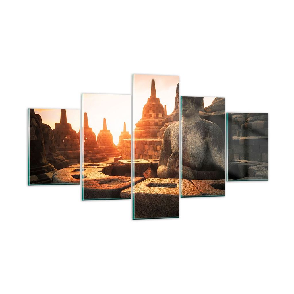 Bilder auf glas - Buddha Glaube Asien - 125x70cm - Glasbilder - Wandbilder - Kunstdruck - zum Aufhängen bereit - Wanddekoration aus Glas - Glas Bi...
