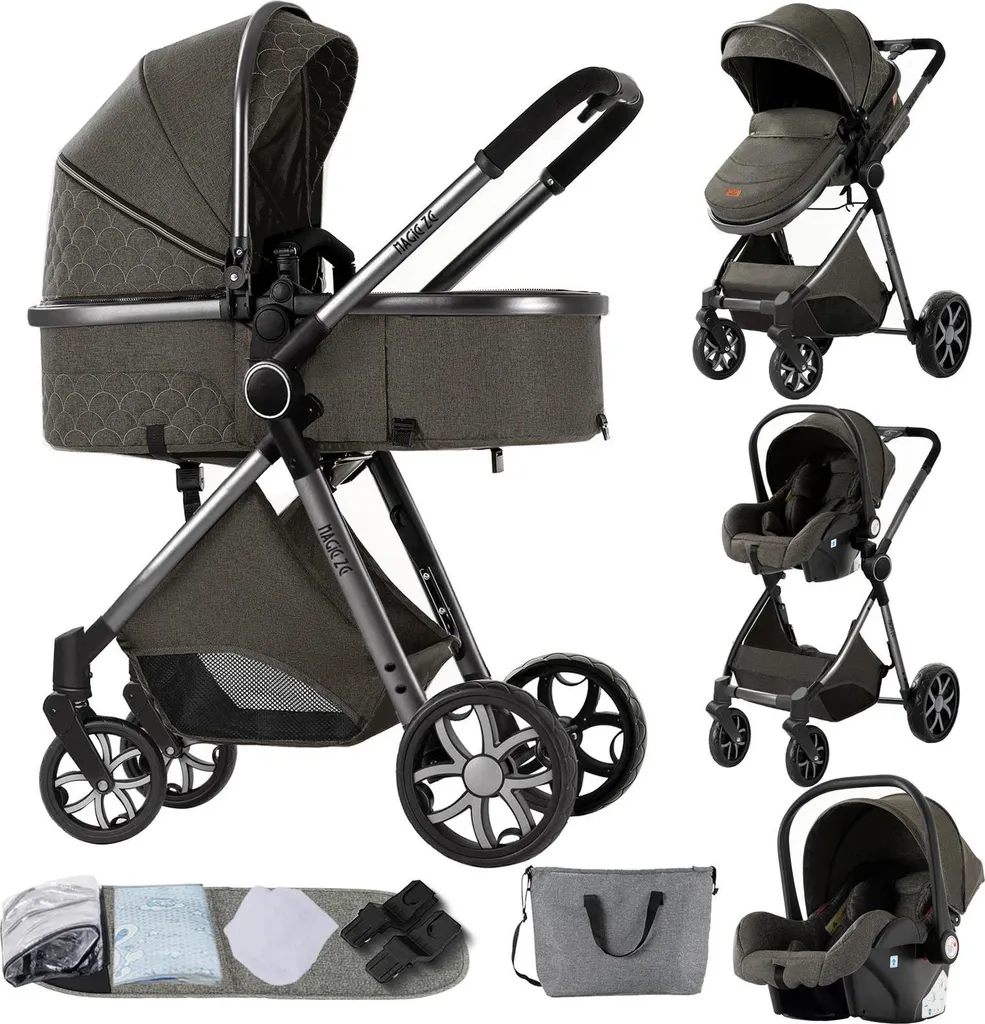 Porte-bébé 3 en 1 manœuvrable et léger en tissu respirant gris graphite