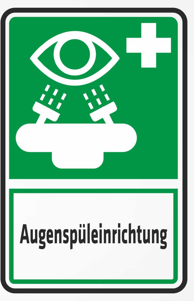 INDIGOS UG - Aufkleber - Sicherheit - Augenspu?leinrichtung - 300x200 mm