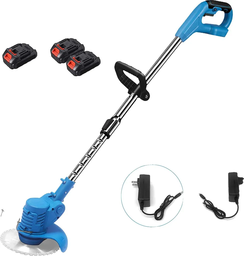 Tagliaerba Elettrico a Batteria UE - Manico Allungabile Blu