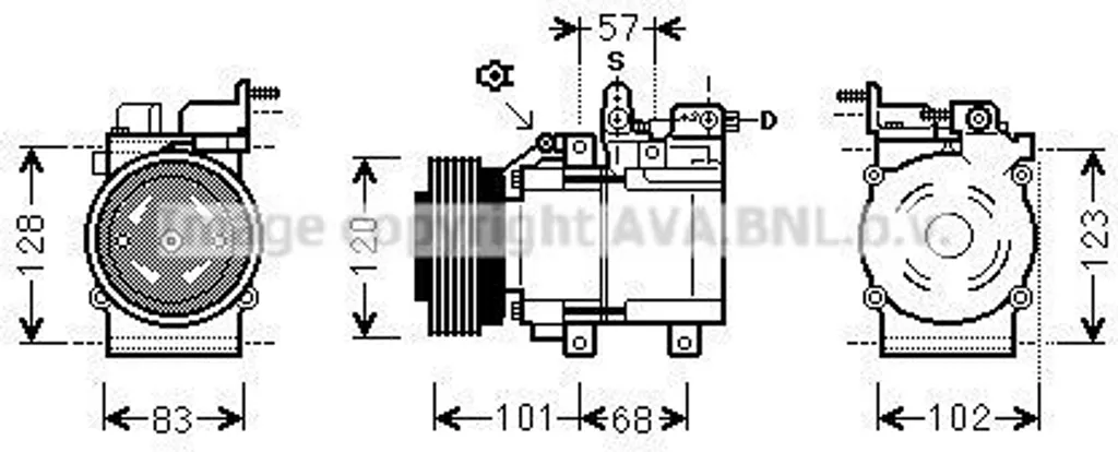 Compresseur de clim PRASCO HYAK123 haute performance pour Santa Fe SM