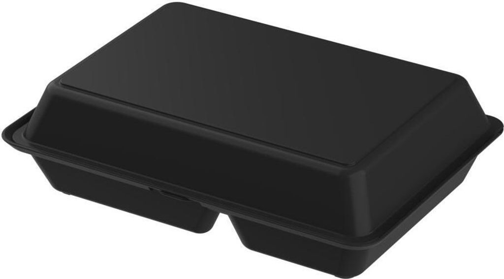Praktische Menübox "ToGo" XL mit 3 Fächern in Schwarz, Braun, Blau, Grün und Rot - Genießen Sie unterwegs und organisieren Sie Ihre Mahlzeiten ...