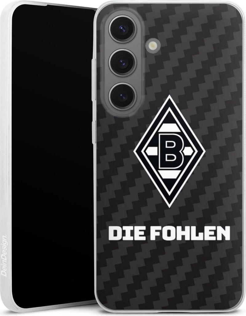 DeinDesign Slim Hülle für Samsung Galaxy S25 Silikon Case Ultra Dünn Handyhülle Borussia Mönchengladbach Carbon Gladbach