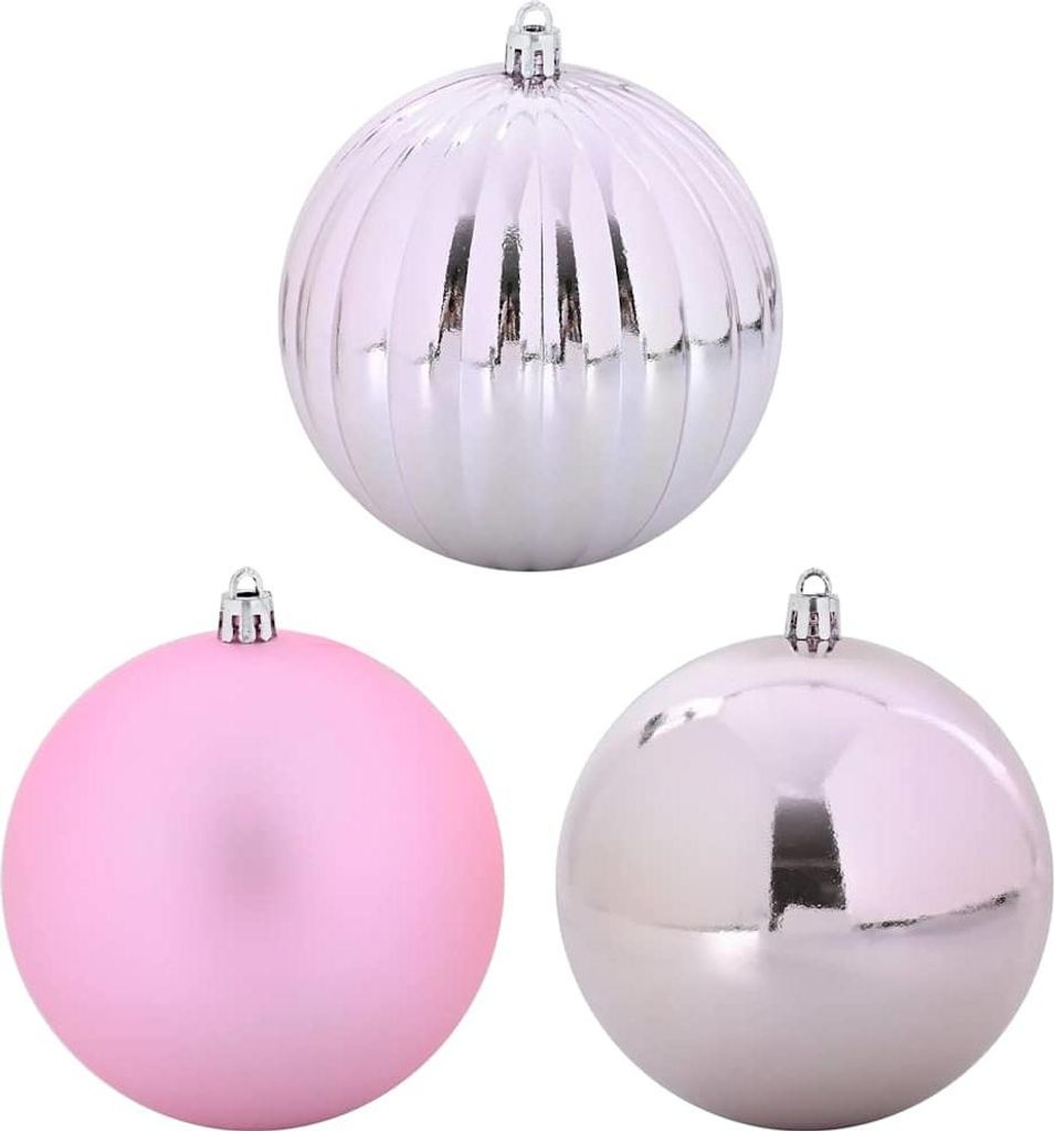 Weihnachtsbaumkugel Set XXL 3 pcs Rosa Kunststoff
