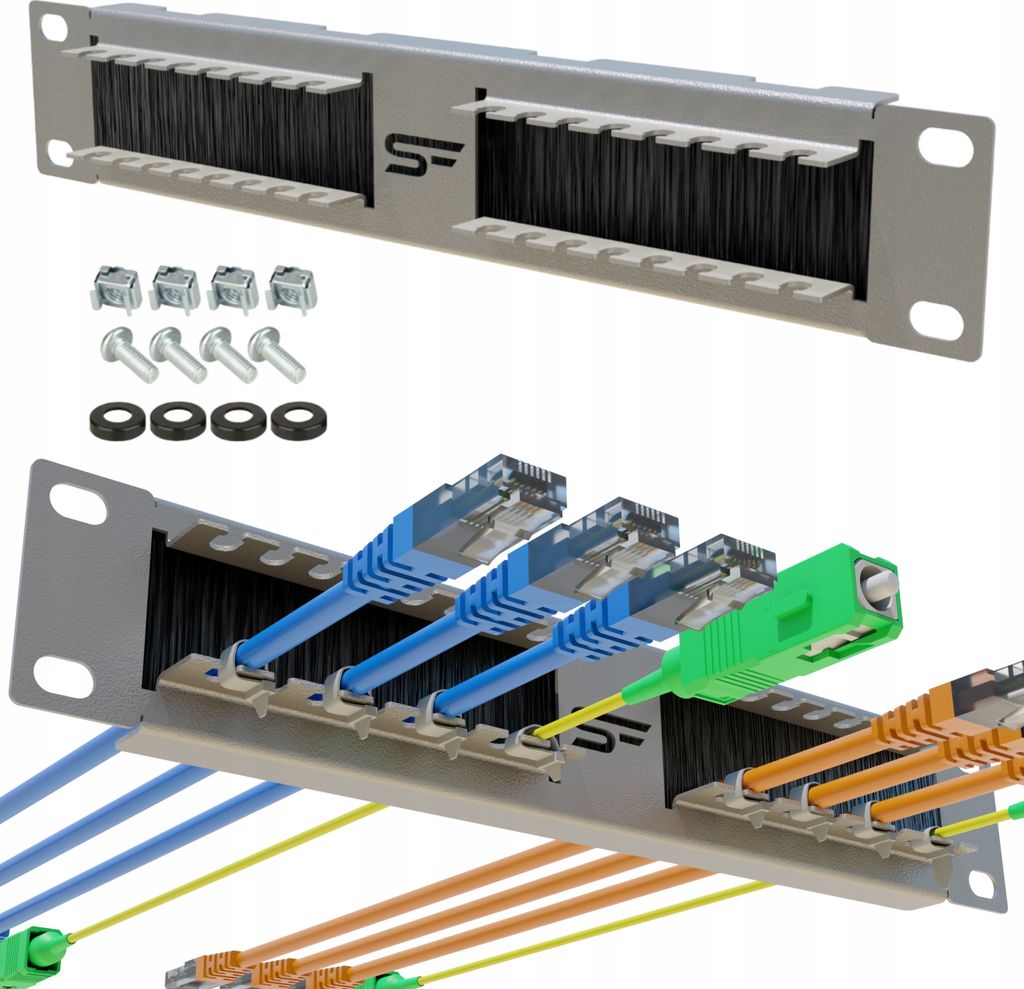 Organizer Na Kable Rack 10" 1U Z Przepustem Kablowym Ze Zdjęcie produktu 