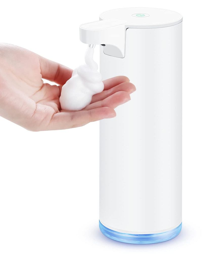 Automatischer Schaumseifenspender aus Edelstahl, elektrisch: Seifenspender-Set, IPX5 wasserdicht, USB-C-Ladefunktion mit Infrarot-Bewegungssensor f...