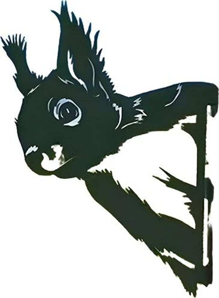INF Metall Eichhörnchen Silhouette Gartenstecker - Gartendeko für Außenbereich