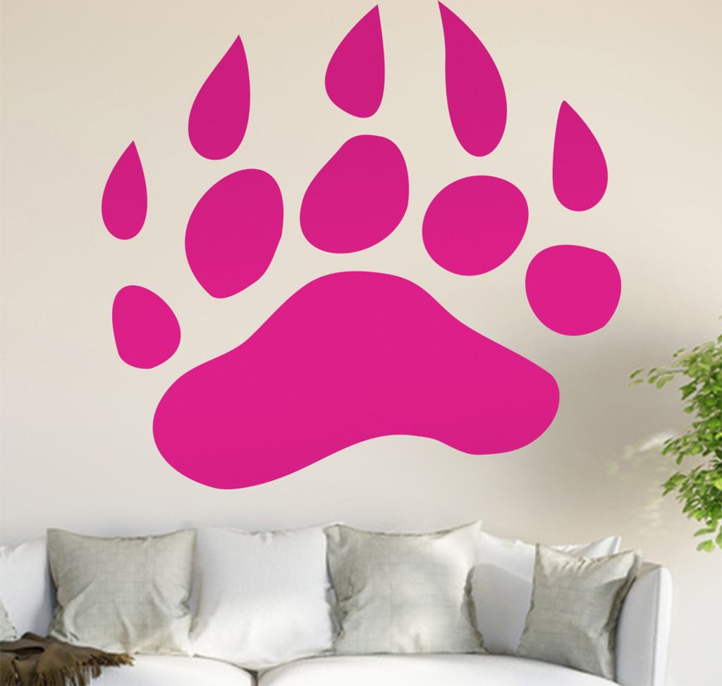 Bärentatze Wandtattoo in 6 Größen - Wandaufkleber Wall Sticker - Dekoration, Küche, Wohnzimmer, Schlafzimmer, Badezimmer