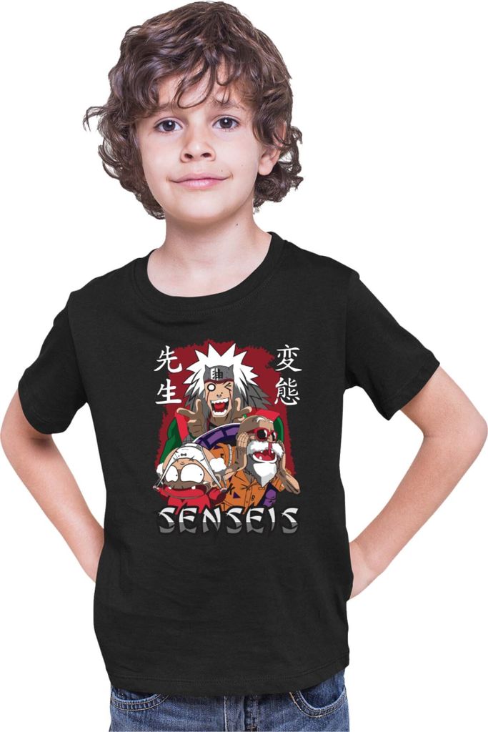 Kinder T-Shirt Japan Anime Manga Anime Sensei Anime Jiraya Master Roshi, 7-8 Jahr - 128 / Schwarz