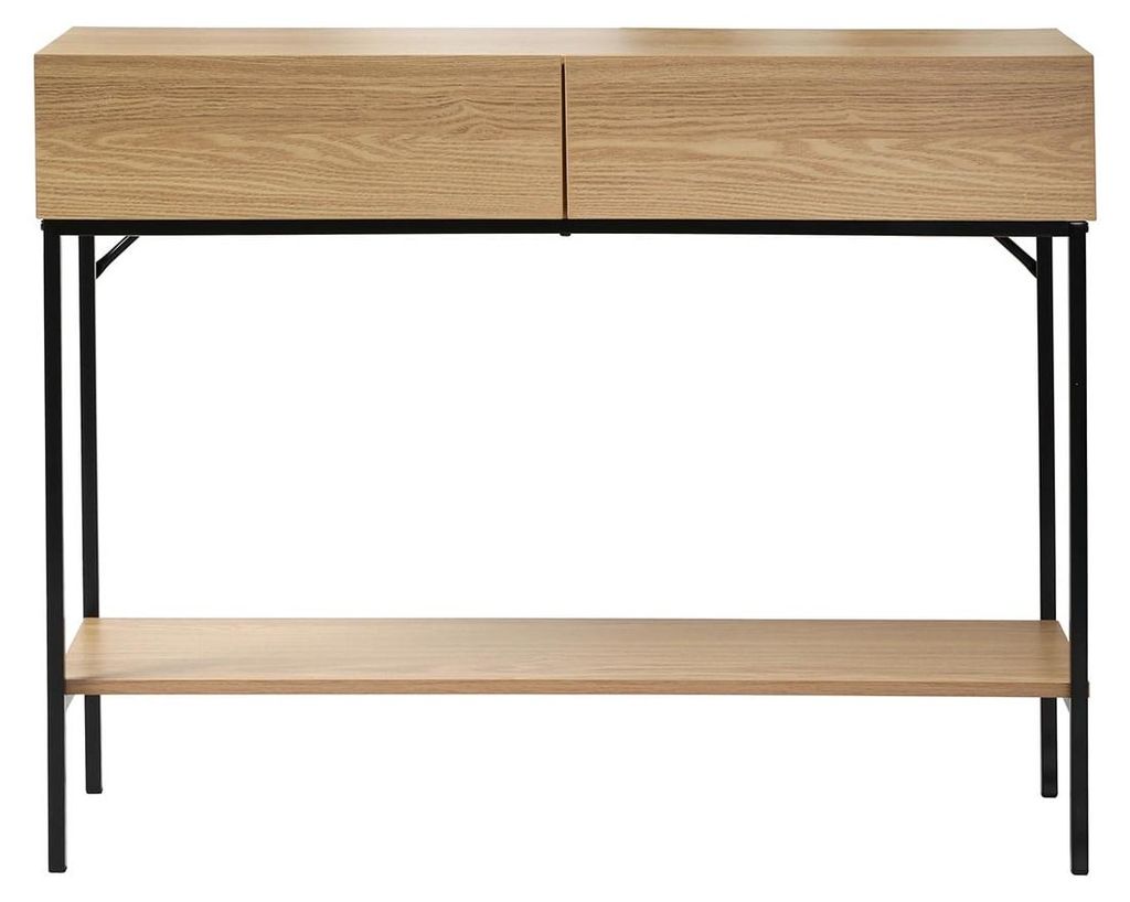 CALICOSY - Console 2 Tiroirs 1 TabletteReproduction Bois Image du produit 