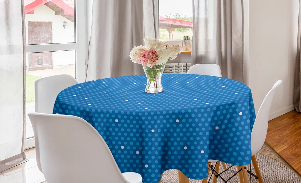 Tovaglia Rotonda Bambini Abakuhaus 150cm Blu Pois - Antimacchia