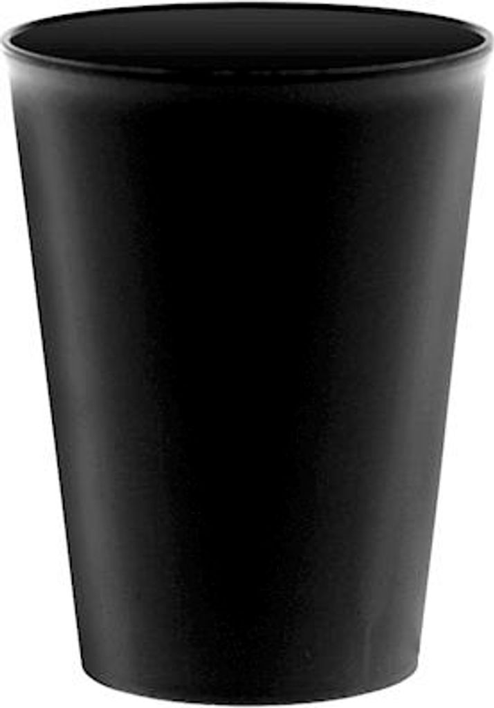 Packung mit 20 schwarzen Polystyrol-Movida-Gläsern (25 cl), hergestellt in Italien.