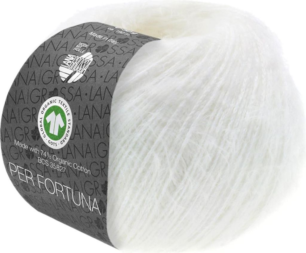 Lana Grossa Per Fortuna 009 Weiß 50g Produktbild 