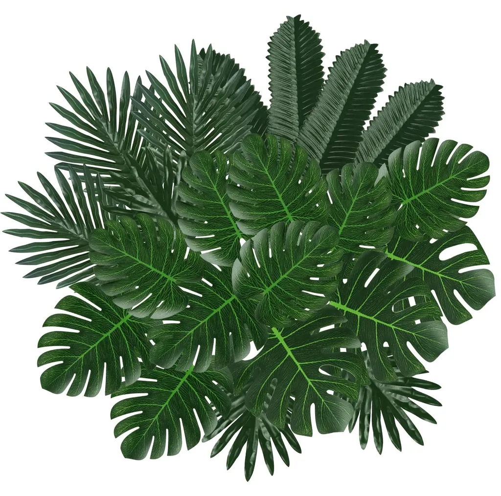 Accessoires de Fête Tropicale - 54 Feuilles Vertes pour Thème Hawaïen