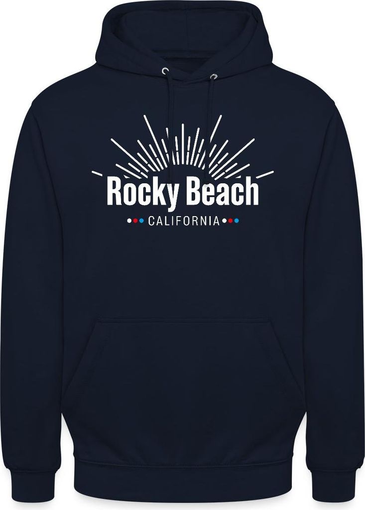 Spreadshirt Die drei Fragezeichen Rocky Beach Kalifornien California Uni Hoodie, 3XL, Navy