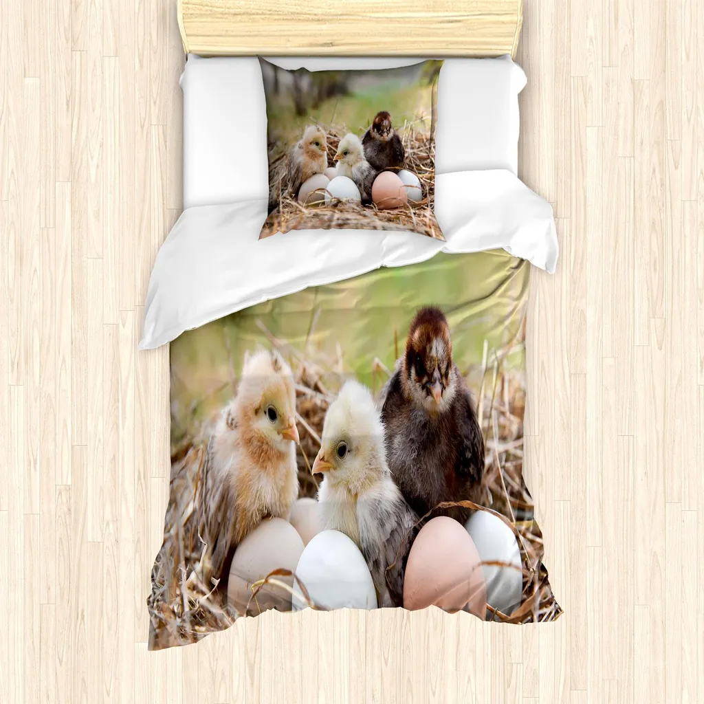 ABAKUHAUS Set Copripiumino Chicks 135x200 - Il meglio per il letto