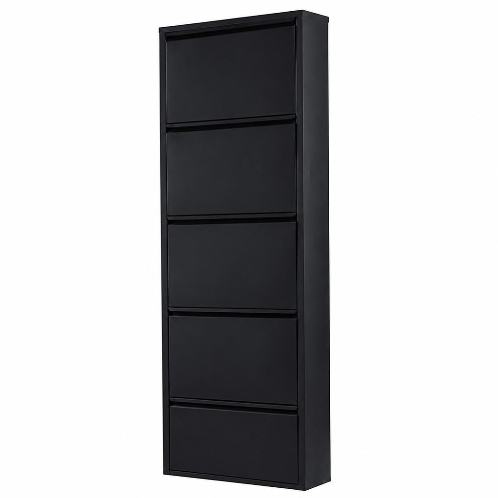 Alveon Schuhkipper Metall 5 Klappen schmal 51 x 15 x 170 cm Produktbild 