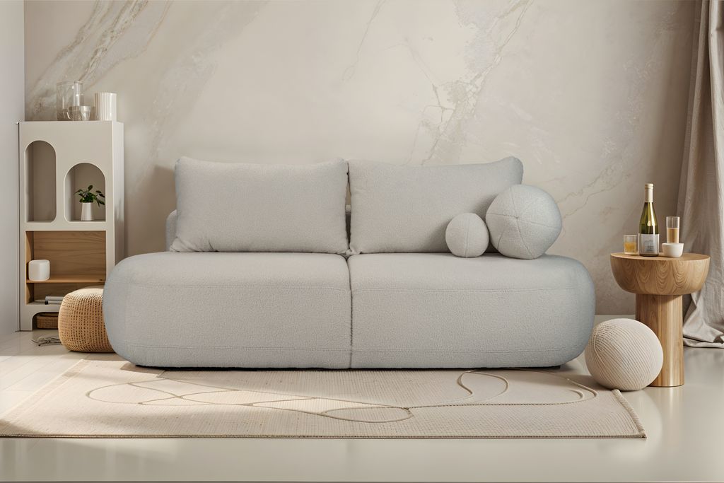 Kaiser Möbel Schlafsofa mit Bettkasten Fabo, Stoff Quelle Grau