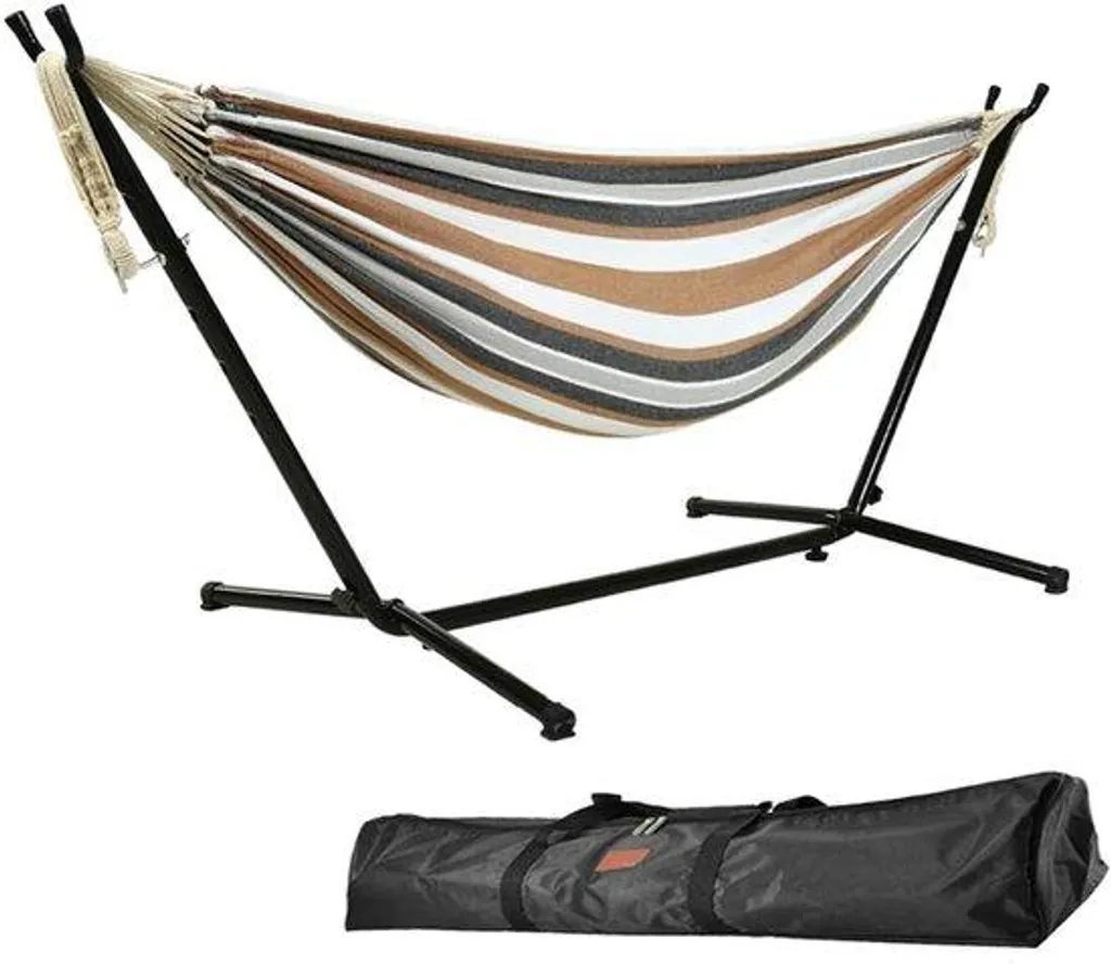 Hamac avec support robuste 250 kg sans fixation pour extérieur et cour
