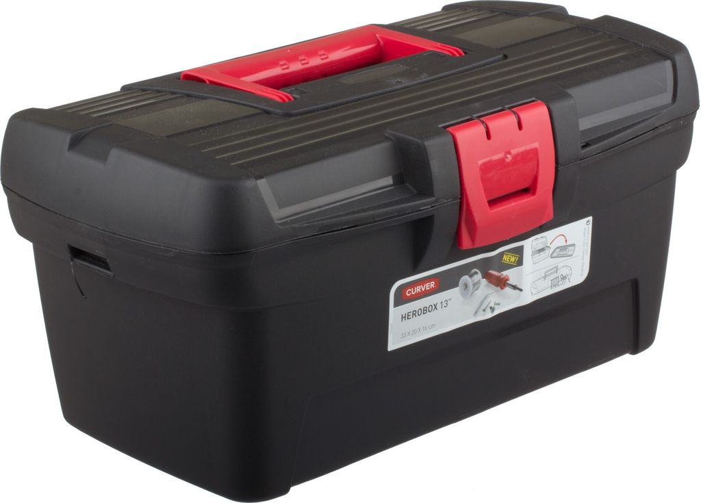 Curver Werkzeugkasten Organizer mit Fächern schwarz Herobox Basic 13'' 221694
