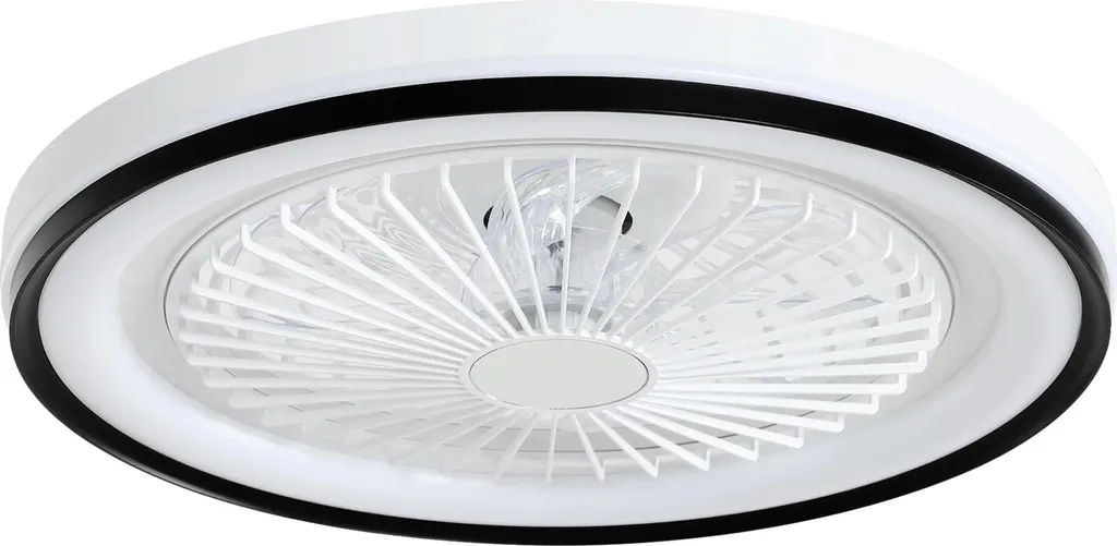 Ventilateur de plafond réversible blanc motorisé avec télécommande sans fil