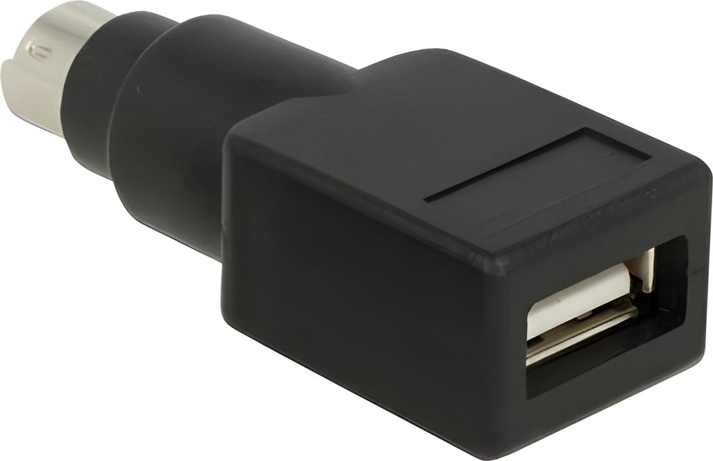 DeLOCK 65898, PS/2, USB Type-A, Czarny, Stal nierdzewna Zdjęcie produktu 