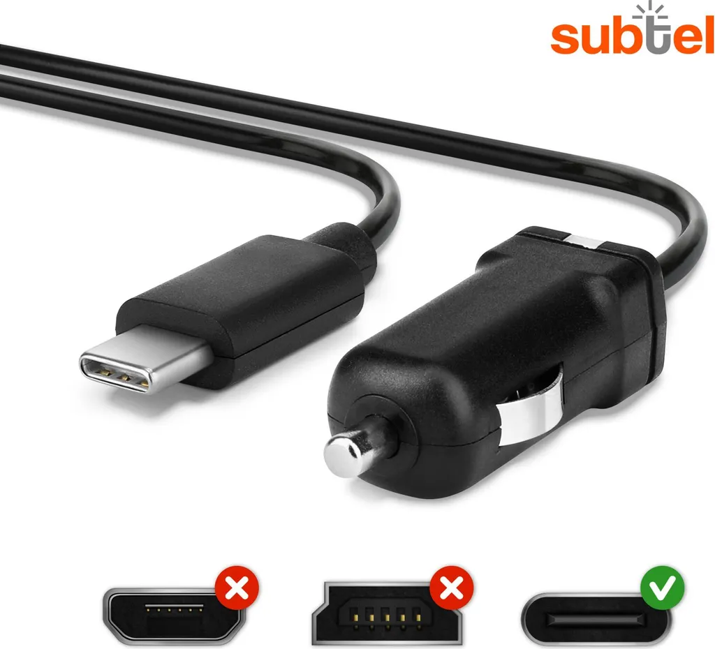 CellePhone Cavo Auto 2.4A Per Navigon | Ricarica Rapida Con LED Per Modelli 20, 40, 70, 92, 1200, 2100, 3100, 8410 | Compatibile 12V/24V, Lunghezza 1.1m