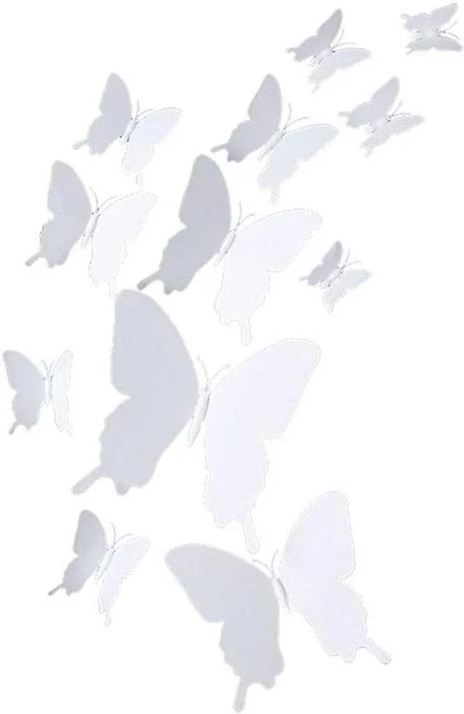 Stickers muraux en tissu blanc Lot de 24 pièces pour salon