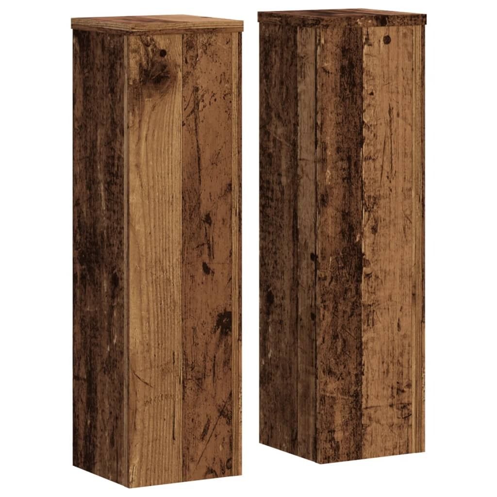 vidaXL Pflanzenständer 2 Stk. Altholz-Optik 17x17x60 cm Produktbild 