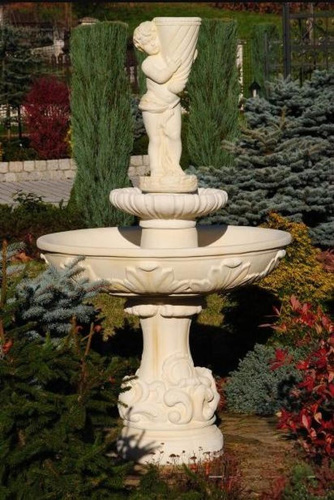 Springbrunnen Froschbrunnen Brunnen Steinbrunnen Gartenbrunnen Fontaine 170cm