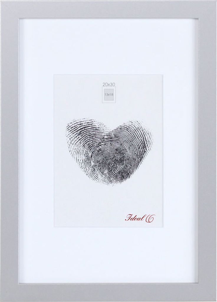 Holz Bilderrahmen Passepartout Lifestyle Foto Rahmen Collage Wanddeko Poster S66 - Farbe: Silber | Format: 20x30