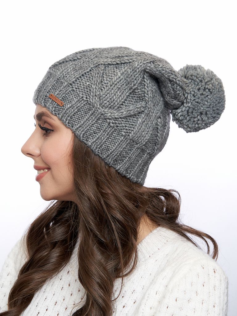 Damen-Strickmütze - 9568 - grau