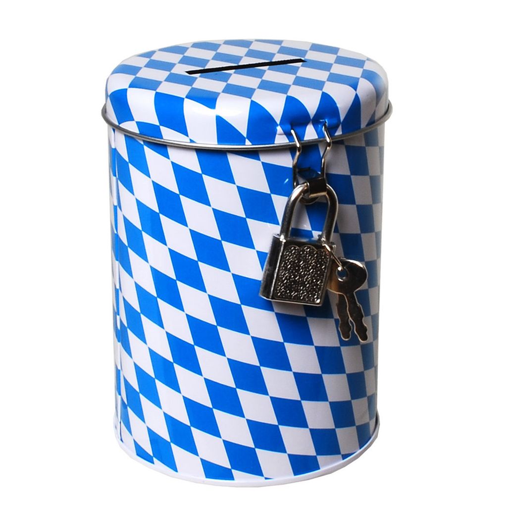 1 Spardose Mit Schloss & Schlüssel Metall Bayrisch Raute Produktbild 