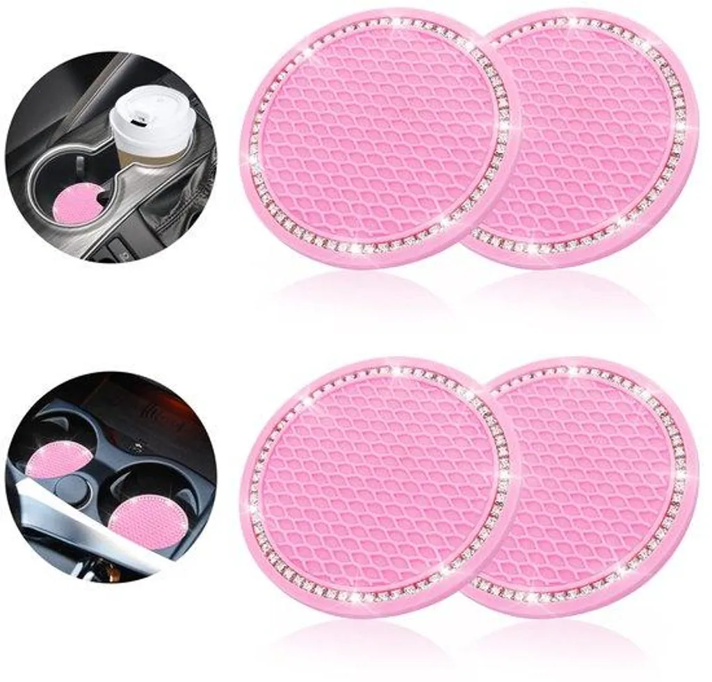 Lot de 4 patins antidérapants en silicone rose pour tableau de bord auto