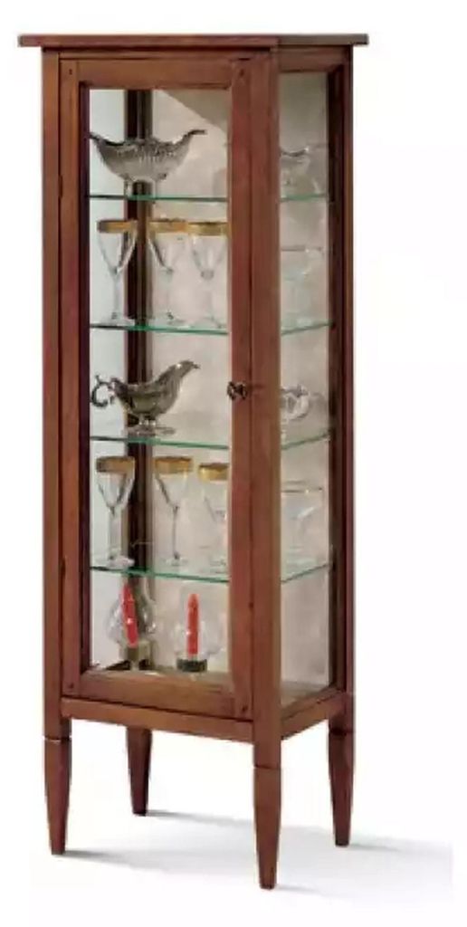 Klassische Vitrine Kommoden Vitrinenschrank Schrank Glasschrank Braun