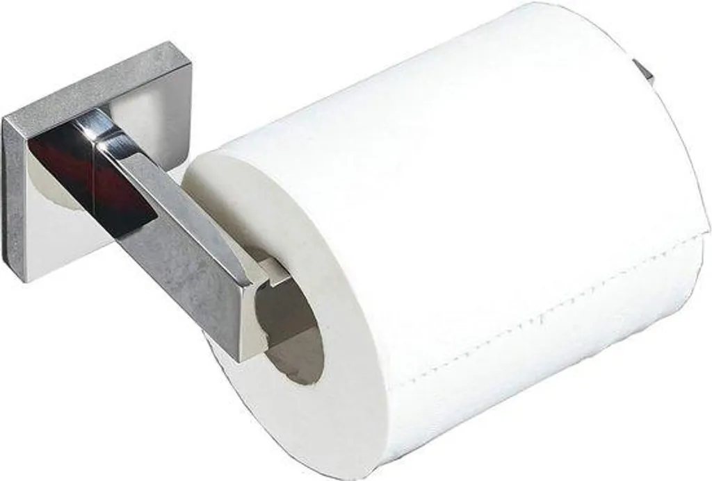 Accessoire de salle de bain porte-rouleau WC mural en métal chromé