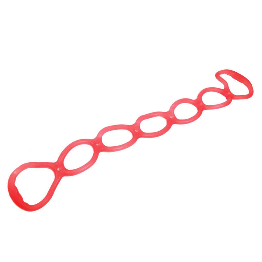 7 Löcher Elastisches Silikon Fitness Pilates Übung Yoga Widerstandsband Seil-Rot