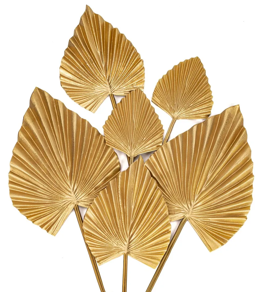 6 Feuilles Tropicales Dorées pour Décoration Mariage et Fêtes Chic