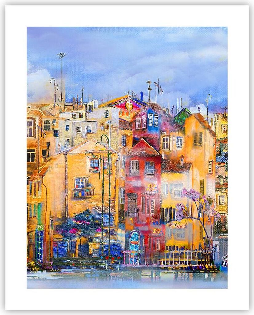 Poster - Poster ohne Rahmen - Altstadt Mietshaus - 40x50 cm - Wand Bild - Wanddeko - Wandbilder - Kunstposter - Wandposter - Bilder - Kunstdruck - ...