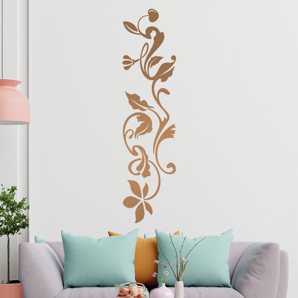 großes Blättertribal Wandtattoo in 6 Größen - Wandaufkleber Wall Sticker - Dekoration, Küche, Wohnzimmer, Schlafzimmer, Badezimmer