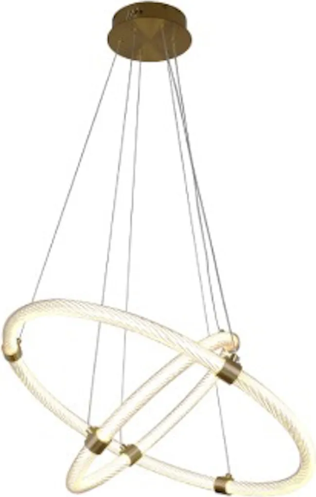 Lustre 60cm Sonic Double avec Anneau LED Circulaire Haute Luminosité