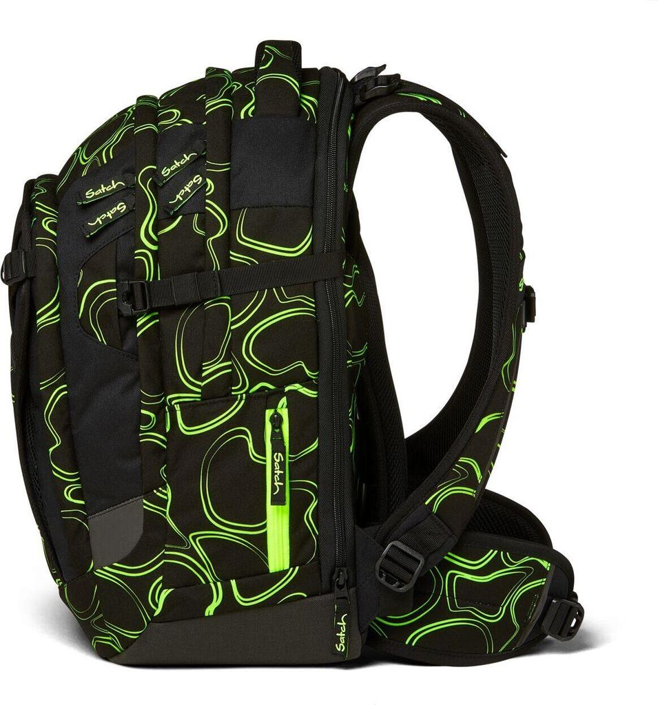 satch Schulrucksack Match Green Sup schwarz neongrün Produktbild 16