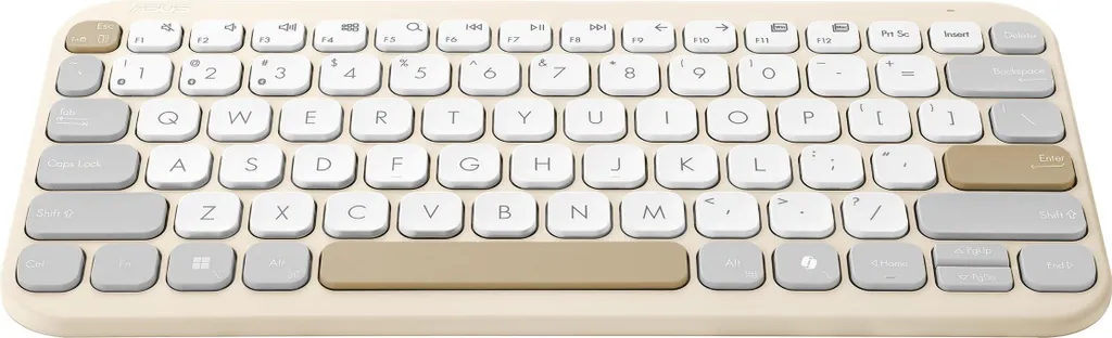 Asus KW100 Marshmallow Clavier Bluetooth Silencieux Oat Milk Ultra-Mince