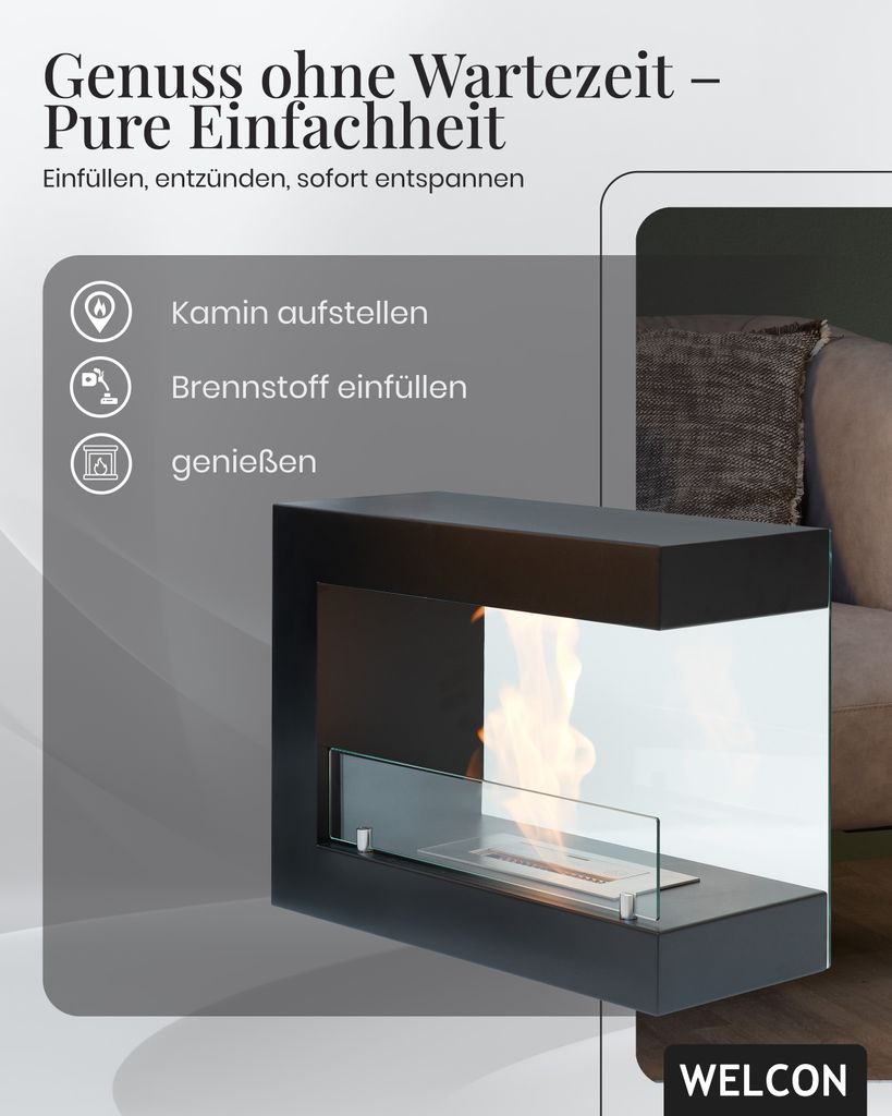 Bioethanol Kamin & Fireplace Stockholm | Standkamin Produktbild 2